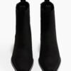 Square Toe Black Ankle Boots
