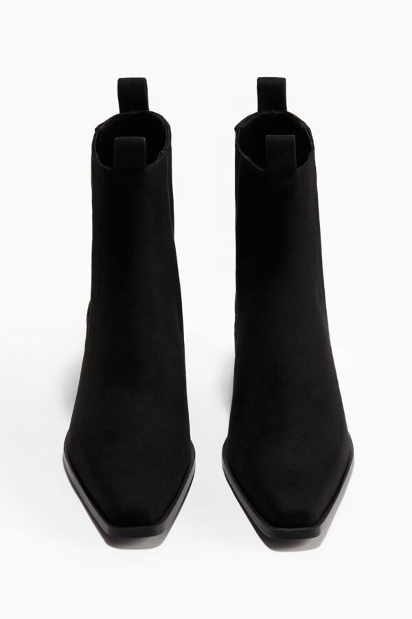 Square Toe Black Ankle Boots