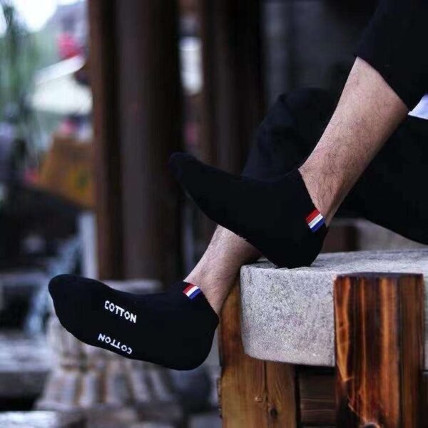 H04f2580cd8f54076abec37777c489d00M.jpg Cotton Boat Socks Summer Thin Black White Sports Low Top Breathable Invisible Ankle Socks