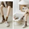 H26c1d7f169e94c6c8abccf972d83b23dP.jpg Autumn Knitted Casual Regular Style Anti-Bacterial Cotton Solid Cute Cycling Crew Socks with Body Logo for Women