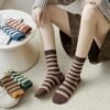 He89d555898a8449e827ddef8c9a466f8J.jpg Autumn Knitted Casual Regular Style Anti-Bacterial Cotton Solid Cute Cycling Crew Socks with Body Logo for Women